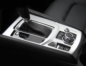 

For Mazda CX-5 2017 1PC Brand New Matte Silver ABS Chrome Gear Shift Knob Sticker Panel Frame Cover Trim Car Styling Accessories