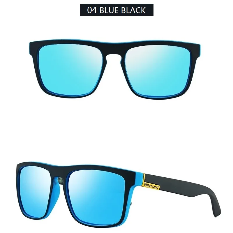 Поляризационные солнцезащитные очки больших размеров для мужчин и женщин, спортивные Квадратные Солнцезащитные очки для мужчин и женщин, фирменный дизайн, солнцезащитные очки Oculos De Sol UV - Цвет линз: 04 BLUE BLACK