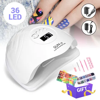 

36LED Nail Dryer Lamp UV LED Automatic Infrared Sensor Nail Gel Drying Polishing Machine Nail Art Tools with Gift Set