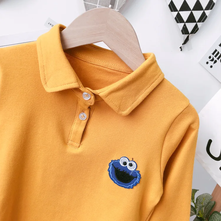 Poloshirt/Лидер продаж; Модная хлопковая рубашка с длинными рукавами для мальчиков; сезон осень-зима