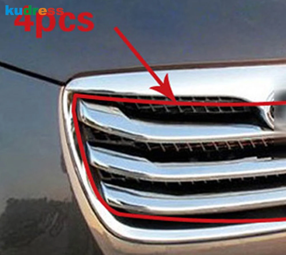 4 шт. Хромированная передняя Центральная решетка гриля в сборе для Hyundai Santa Fe 2010 2011