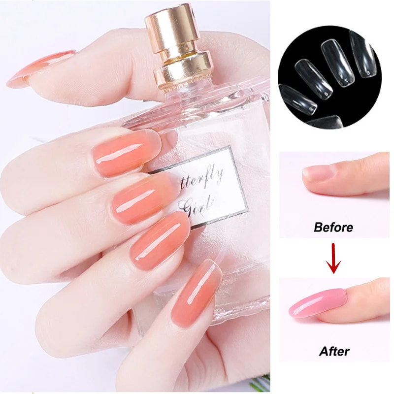 

100Pcs Clear Acrylic False Fake Nails Full Cover Nail Forms Transparent Manicure Tips Finger Extension Nail Gel Naii Accessories