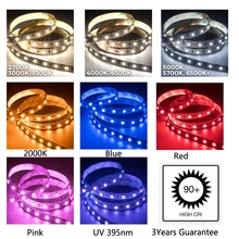 3 года гарантии CRI+ 90 светодиодные ленты светильник ing 24 в 14 Вт/м 120 светодиодный/м белый теплый белый синий желтый УФ-светильник для проекта