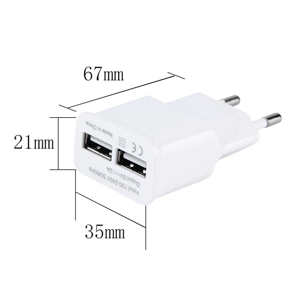 AC настенное Зарядное устройство планшета Мощность адаптер 5В 2A Dual USB 2-Порты и разъёмы для путешествий зарядный США для мобильного телефона PC Белый США/ЕС Plug