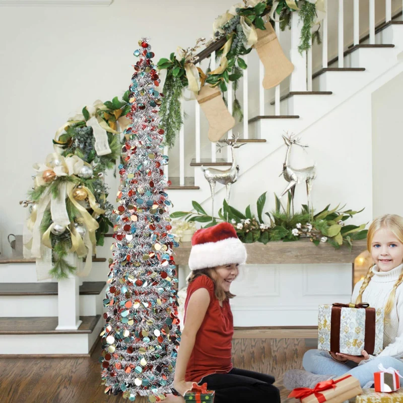 1,5 м блестки Рождественская елка складной конфетти Блестки искусственная Рождественская елка DIY свадебное праздничное украшение для вечеринок