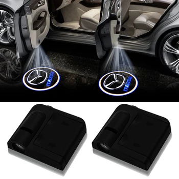 

2pcs wireless Led car door welcome Laser projector Logo ghost shadow lights for Mazdas 2 ​​3 MS for speed 6 accessories