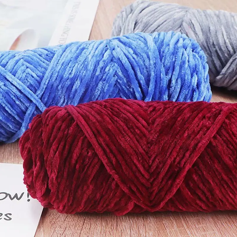 100g Chenille Velvet Yarn Soft Blended Knitting Wool Crochet thread Handmade DIY Scarf Coat Baby Blanket