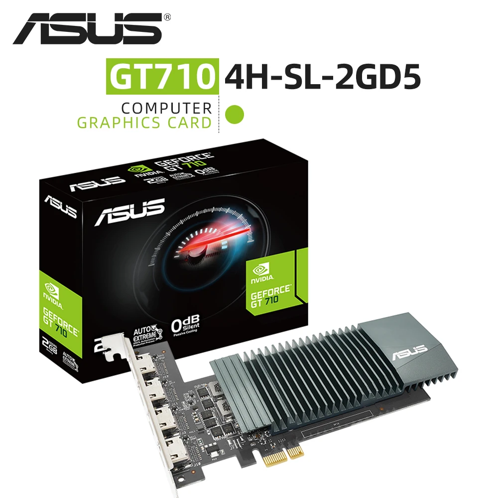 ASUS 그래픽 카드 GT710 4H SL 2GD5 새로운 GDDR5 64 비트 GT 710 2GB NVIDIA 28NM 비디오 ...