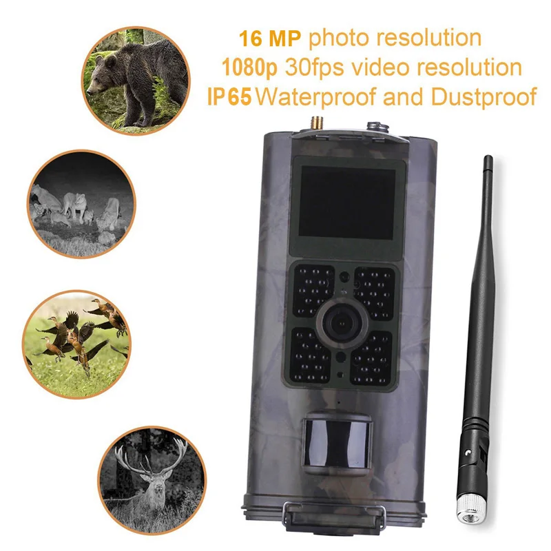 

Hunting Camera IR Hunting Camera 2G MMS GPRS 1080p HD 16MP Trail Trail Camera Surveillance Animal 0.5s Night Vision