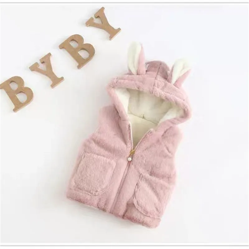 NEW Fashion Casual Cute Winter Girls Baby Coat Children's Vest,Hooded Kids Vest For Autumn Winter,Warm Comfortable Vest Girls