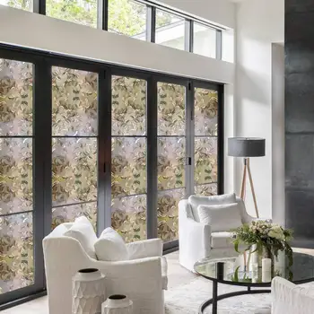 

Leaf Semilucent Static Cling Glass Sticker 3D Laser Home Decor Privacy Protection Multi-Size Hot Sale Refraction Durable Film