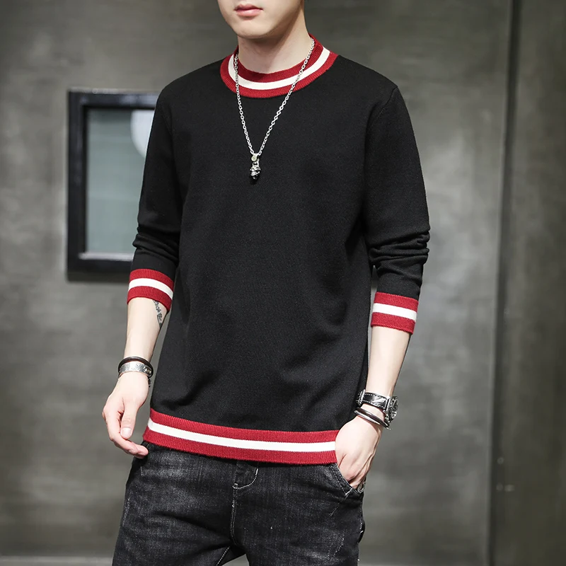 

2020 Autumn Winter Casual Warm O-neck Sweater Men Loose Korean Version Pullovers Base Knit Sweater Male Plus Size Drop Shipping