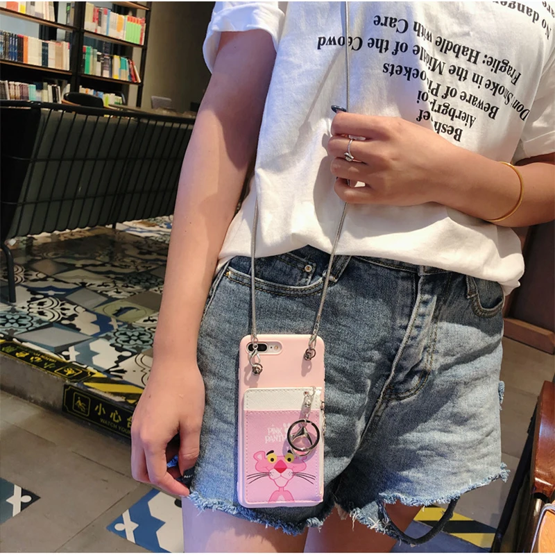 

VIBEMAXX Fashion Crossbody Phone Protective Case With strap Long Chain For iphone 6 8 7 6s Plus X XS MAX XR Cover Back
