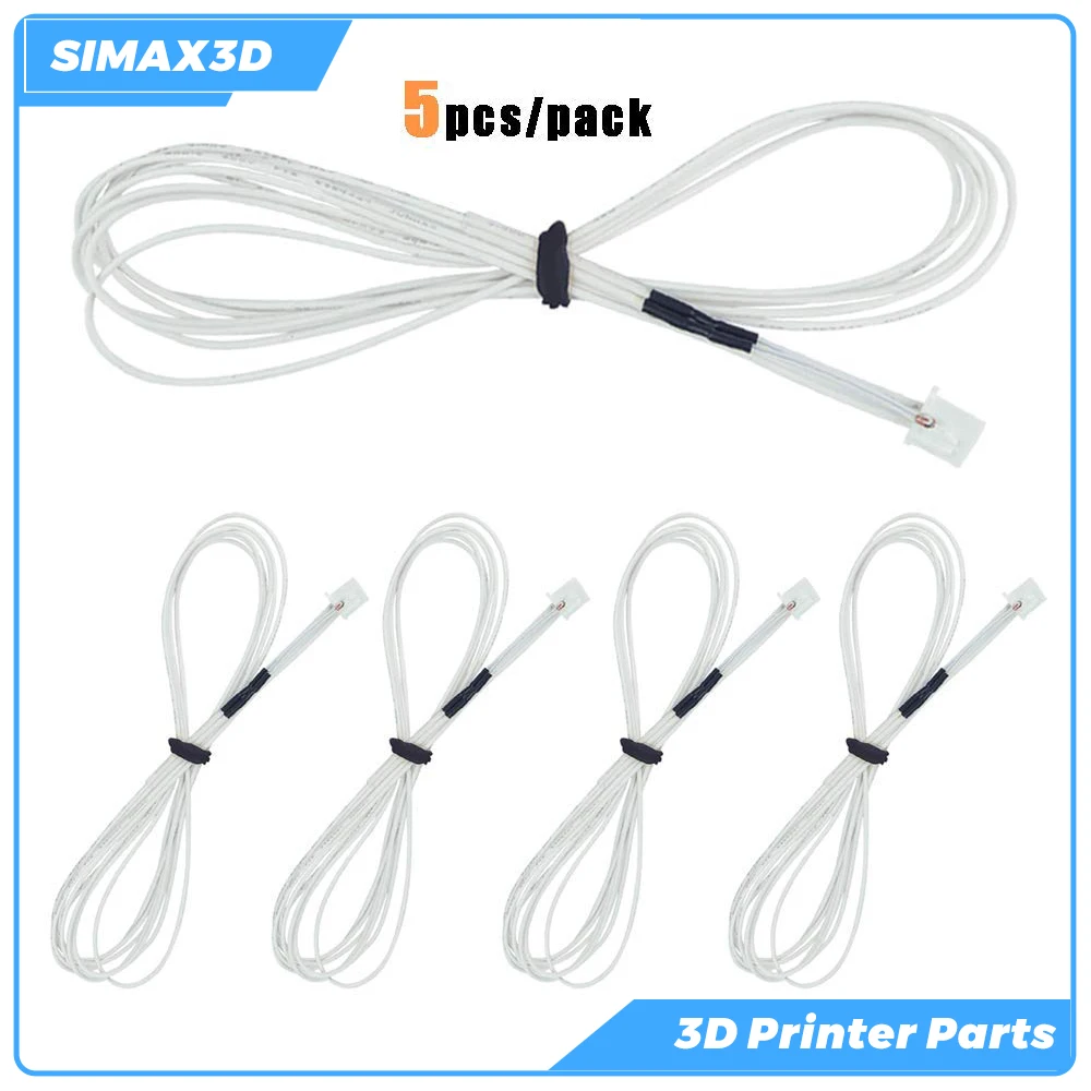5pcs 3D Printer Parts thermistor 100K ohm NTC 3950 Temperature Sensor White for Reprap ender3 Pro