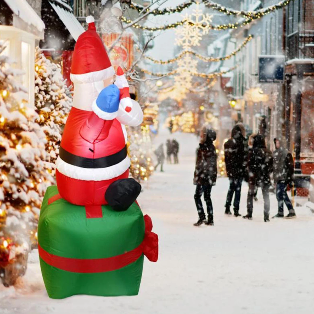 180 см милые Надувные Санта-Клаус на открытом воздухе, рождественские украшения, рождественские, новогодние, вечерние украшения, украшение для двора, Европейский/американский штекер