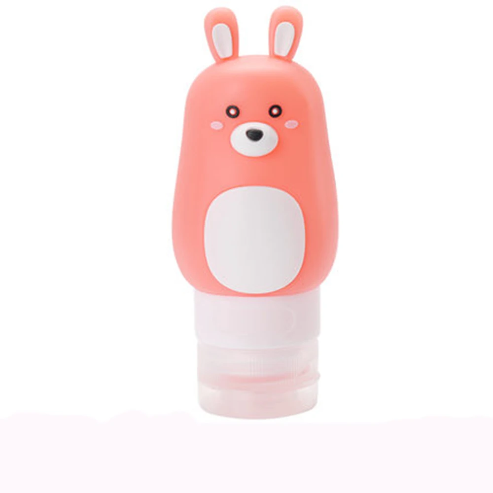 50ml rabbit Силиконовые бутылки лосьон шампунь пищевого качества сжимать путешествия милый Душ-гель макияж портативный мультфильм бутылка для многоразового использования - Цвет: 50ml rabbit