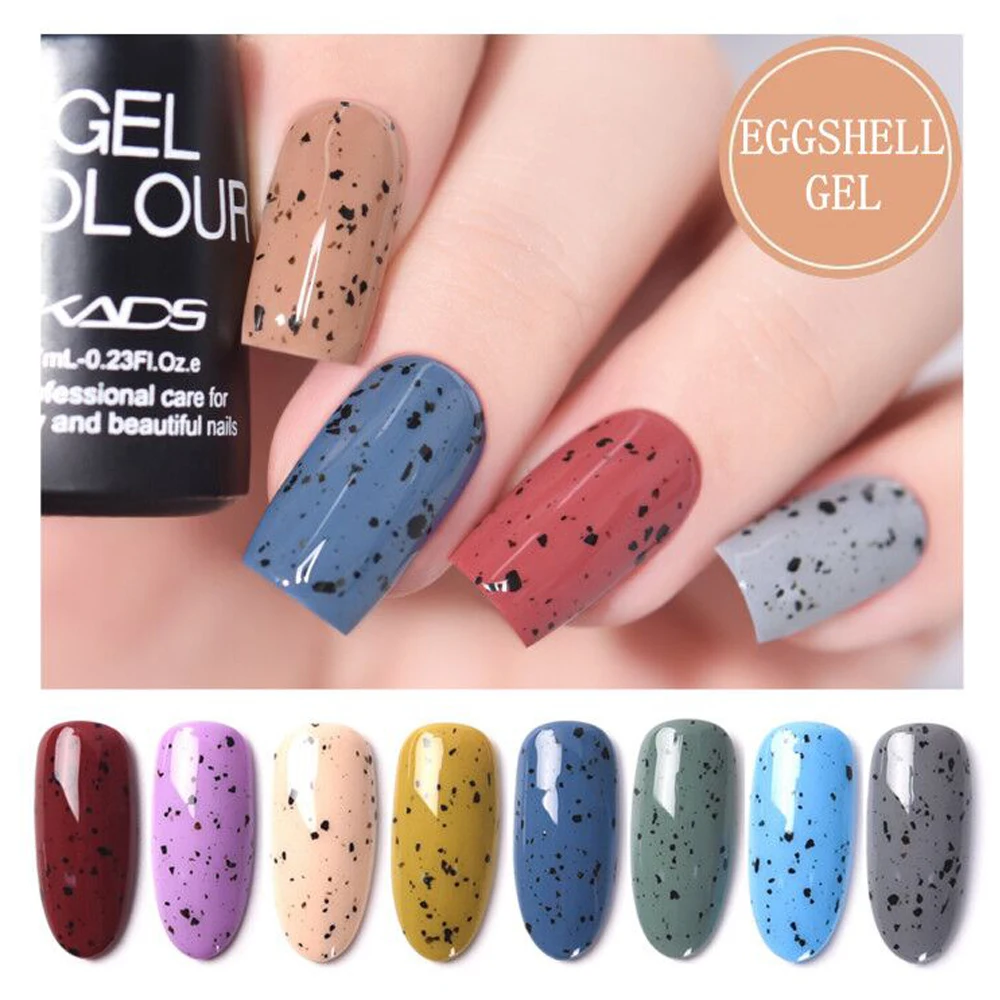 KADS Transparent Nail Gel Eggshell Gel Nail Polish & Black Brown Special Material with Any Color Base And Top Coat Gel Polish