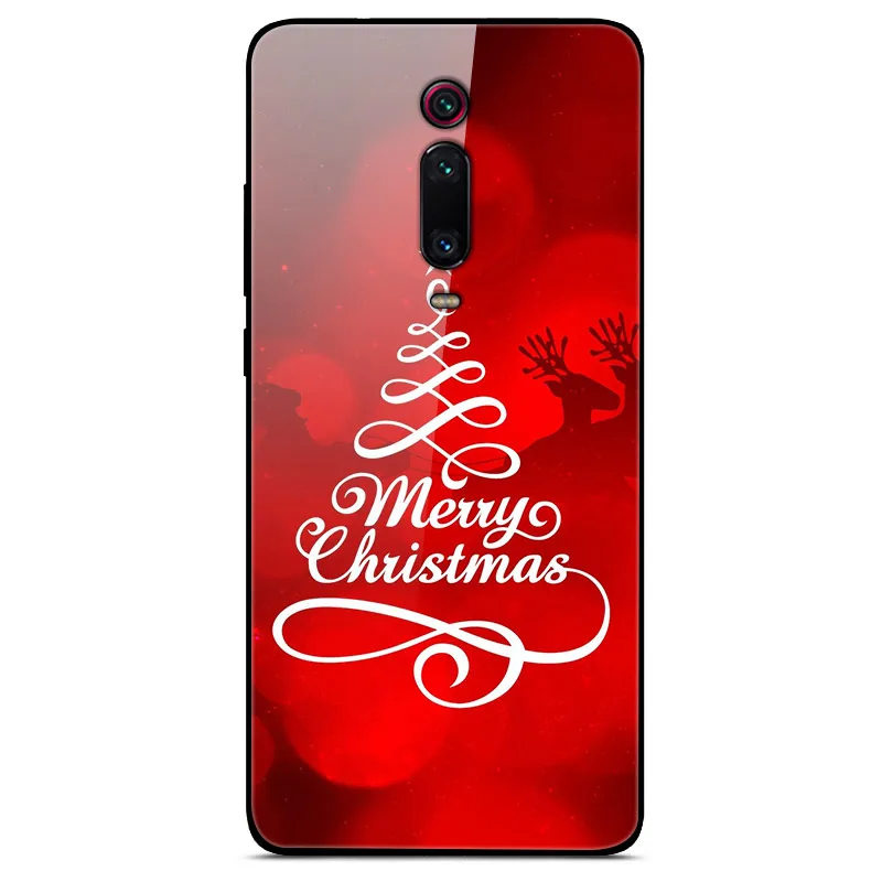 18 Рождественский чехол для телефона s для Xiaomi mi 9 T Pro закаленное Стекло чехол для телефона для Xiaomi mi 9 T mi 9 T Pro Red mi K20 жесткая накладка на заднюю панель - Цвет: 18