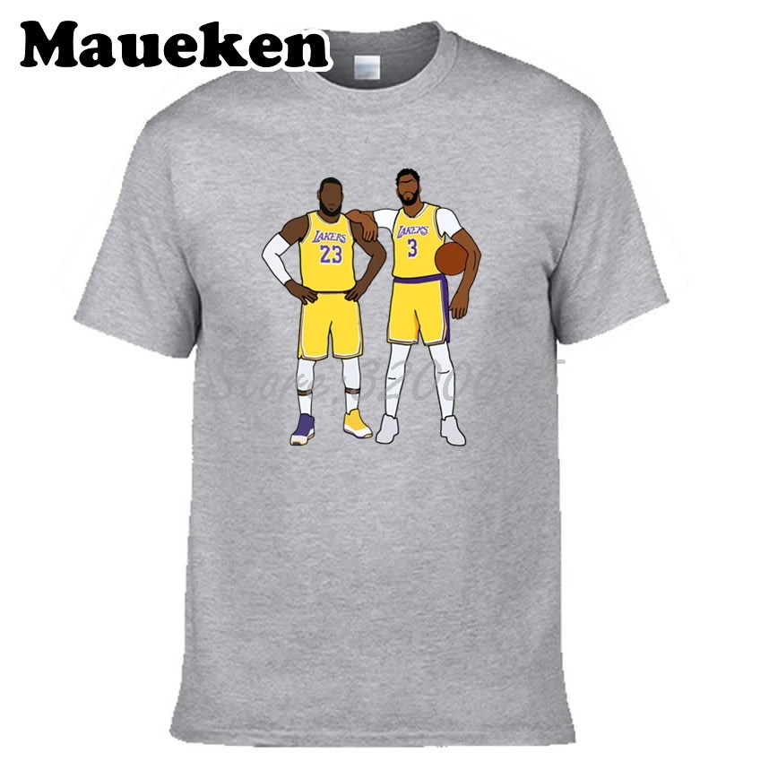 Мужская футболка Contend Champion Lebron James 23 x Anthony Davis, 3 звезды, одежда в стиле Лос-Анжелес, футболка, футболка с круглым вырезом, W19102002