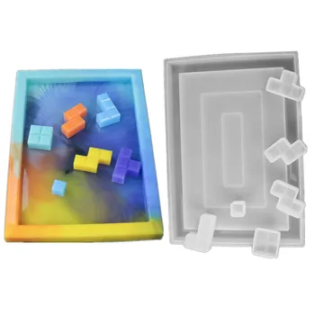 

Russian Tetris Silicone Molds DIY Handcraft Resin Casting Molds For Home Decor Game play UV Epoxy Resin Tray Coaster Mold Kit