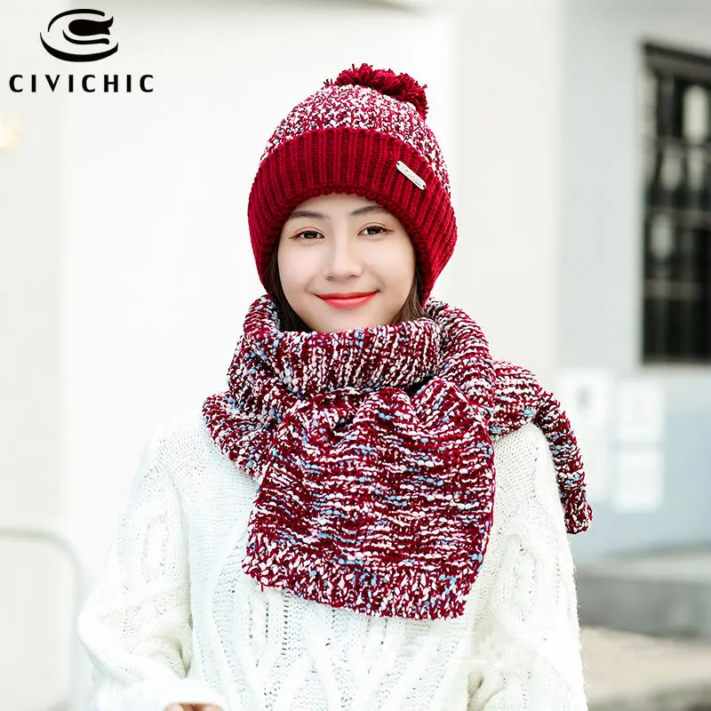 Шикарные женские шапочки вязаный шарф шапка 2 шт. Манишка колпачок для помпонов