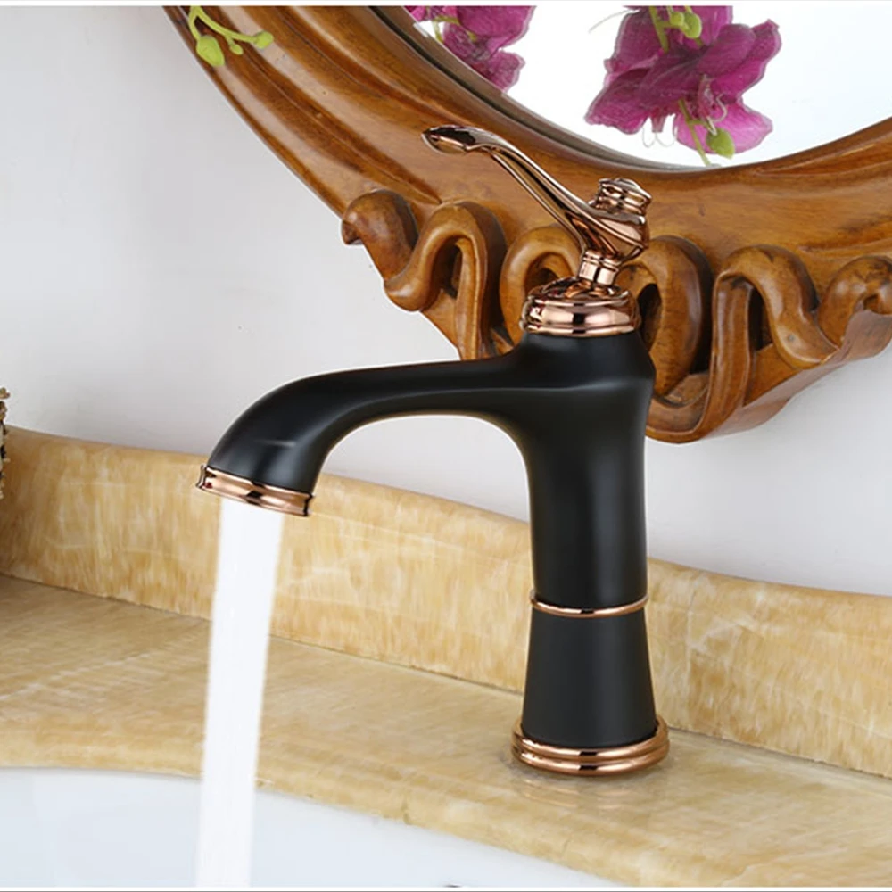 

LANC Basin Faucet Bathroom Torneira Para Banheiro Black ORB Oil Rubbed Bronze Faucet Basin Taps Deck Mounted Grifo Lavabo 2403RM