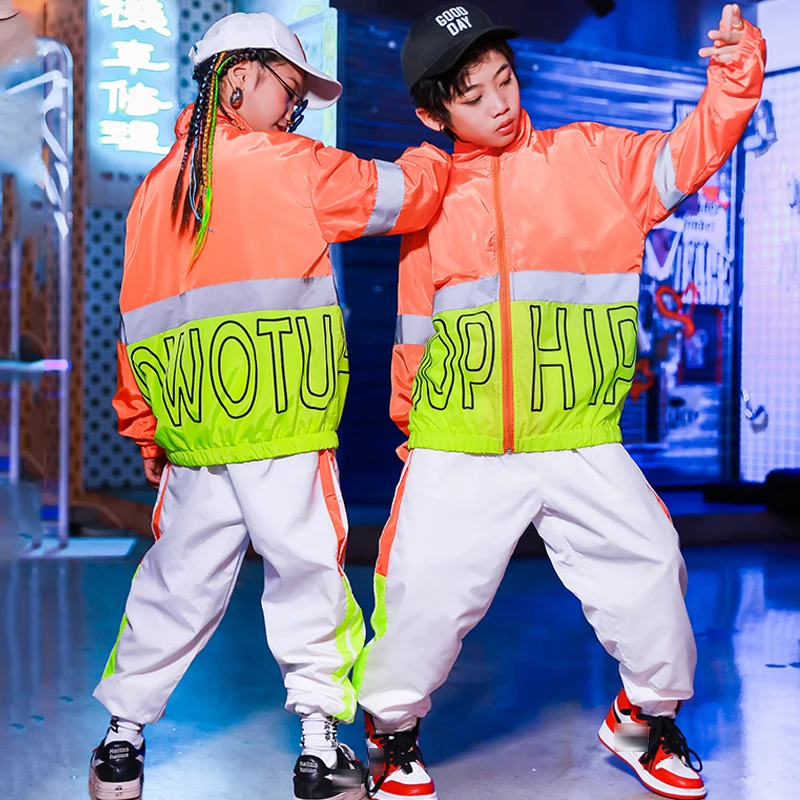 i aften ironi Forbyde Kids Hip-hop Costume Suit Boys Street Dance Clothes Girls Loose Sweater  White Pants Hiphop Performance Wear Stage Outfit Bl4988 - Ballroom -  AliExpress