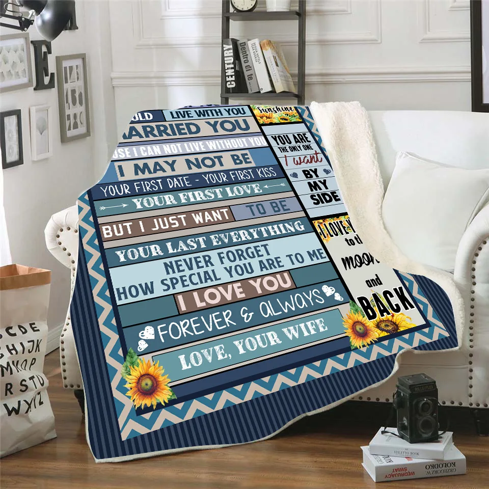 

Love Your Wife 3d printed fleece blanket for Picnic Thick Fashionable Bedspread Sherpa Throw Blanket