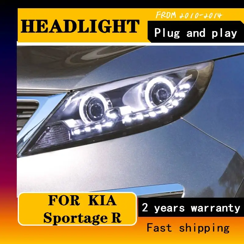 

Автомобильный Стайлинг для Sportage R 2010-2014 для SportageR, передняя фара, светодиодные линзы DRL, двойной луч H7 HID, Ксеноновые Биксеноновые линзы, автомобильные аксессуары