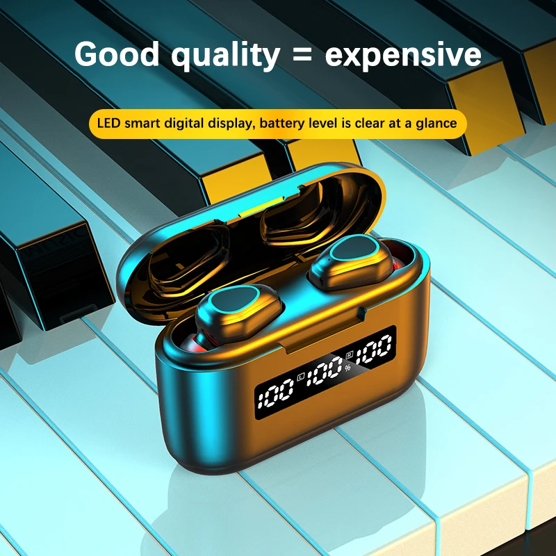 LIGE New TWS Wireless Headphones Bluetooth Earphones 3500mAh Charging Box Noise Canceling Headset Touch Control Wireless Earbuds