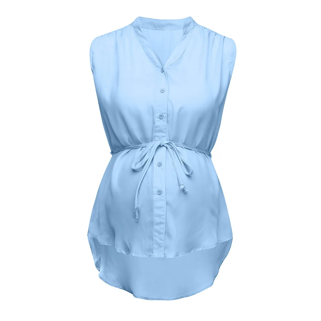 Womens Breastfeeding Tops Summer Maternity Pregnant Nursing Solid Striped Blouse Clothes