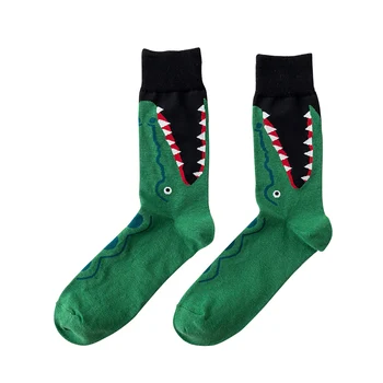 

Jacquard Weave Printed Warm Sport Autumn Cotton Blend Breathable Soft Non Slip Colorful Middle Tube Absorb Sweat Men Socks