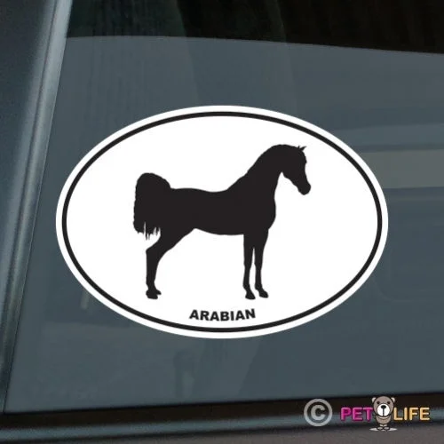 

Arabian Oval Sticker Die Cut Vinyl Ver 3 Arab Horse window decal