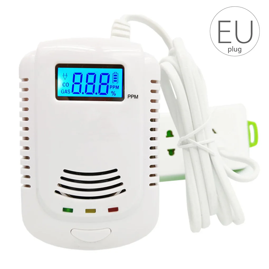 

Combustible Gas Detector Sensor Alarm Home Gas Analyzer Leak Tester Sound-light Alarm Security Alarm System EU Plug