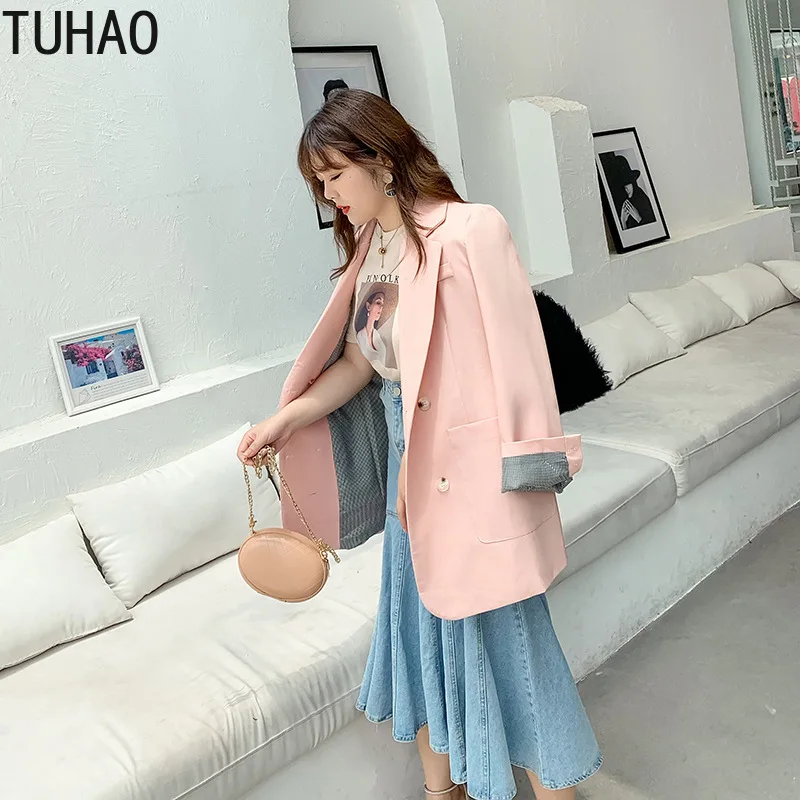 TUHAO 4XL 3XL большой размер Формальная деловая куртка для женщин Рабочая одежда офис леди элегантный женский Блейзер Пальто размера плюс одежда WM1