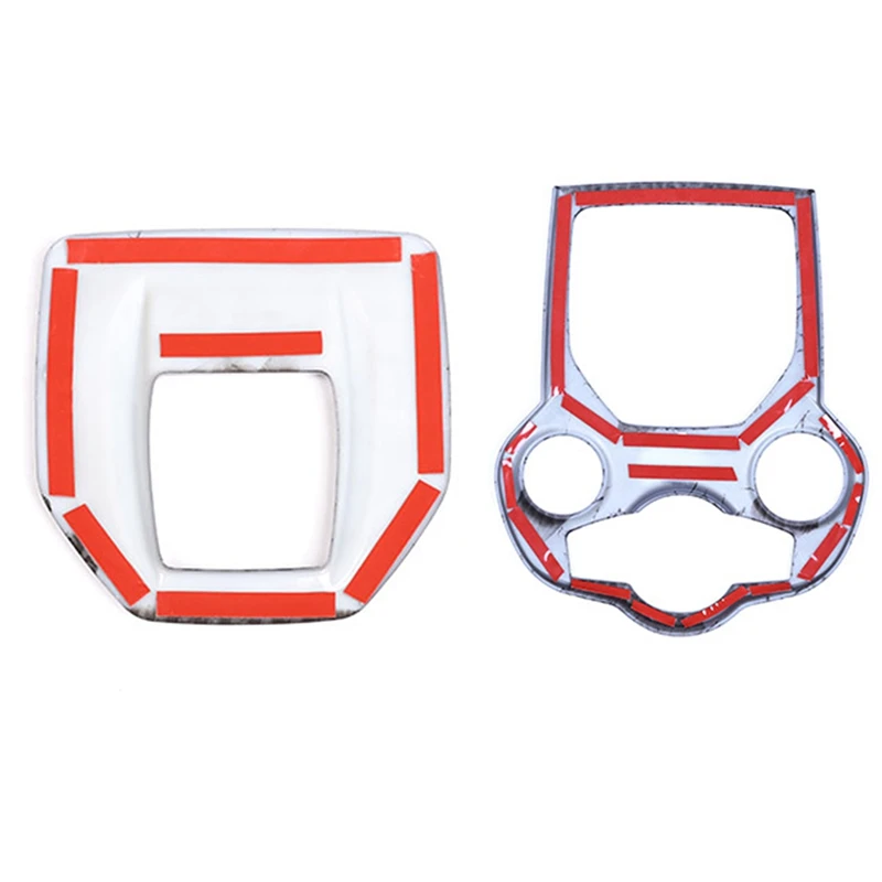 2 Pcs Carbon Fiber Style ABS Interior Center Console Decoration Trim for Alfa Romeo Giulia Stelvio, Gear Shift Panel C