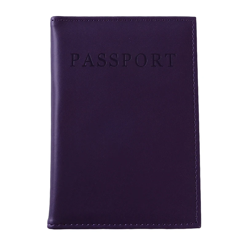purple Высококачественные однотонные диванные подушки, мульти-Карточные отделения для паспорта, карт, кошелек, держатель для паспорта, протектор бумажник визитница Мягкая обложка для паспорта - Цвет: purple