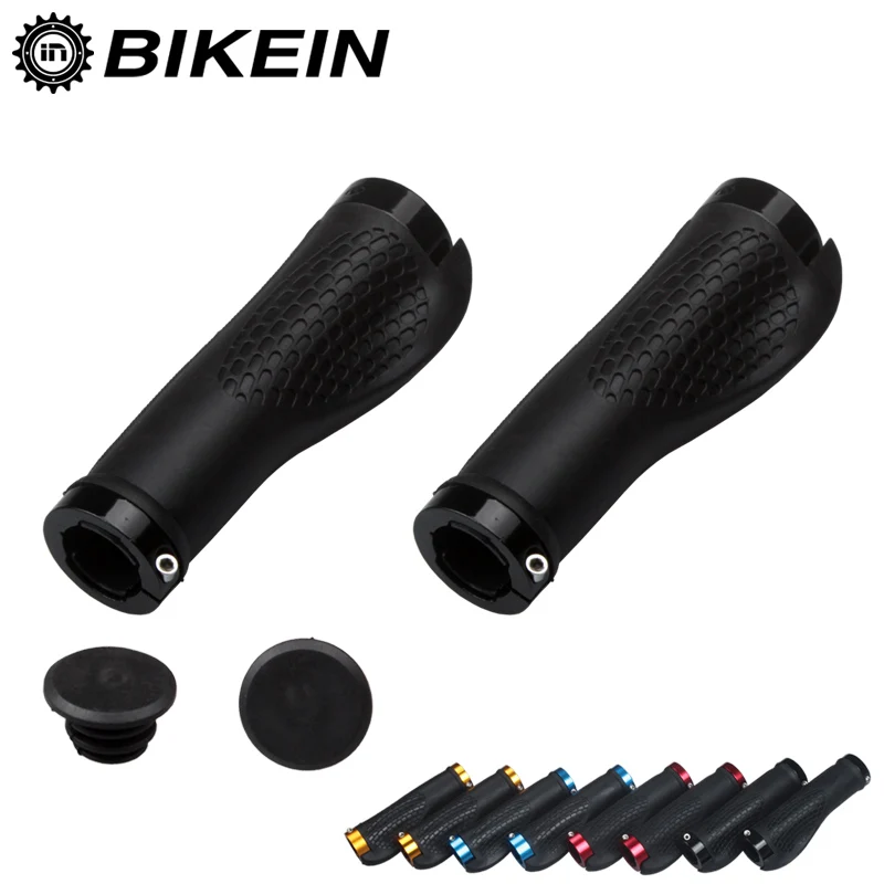 

BIKEIN 4 Colors MTB Bicycle Rubber Skid-Proof Grip Aluminium Lock Cycling Mountain Bike Anti-Skid Handlebar Grips With 2 Ends