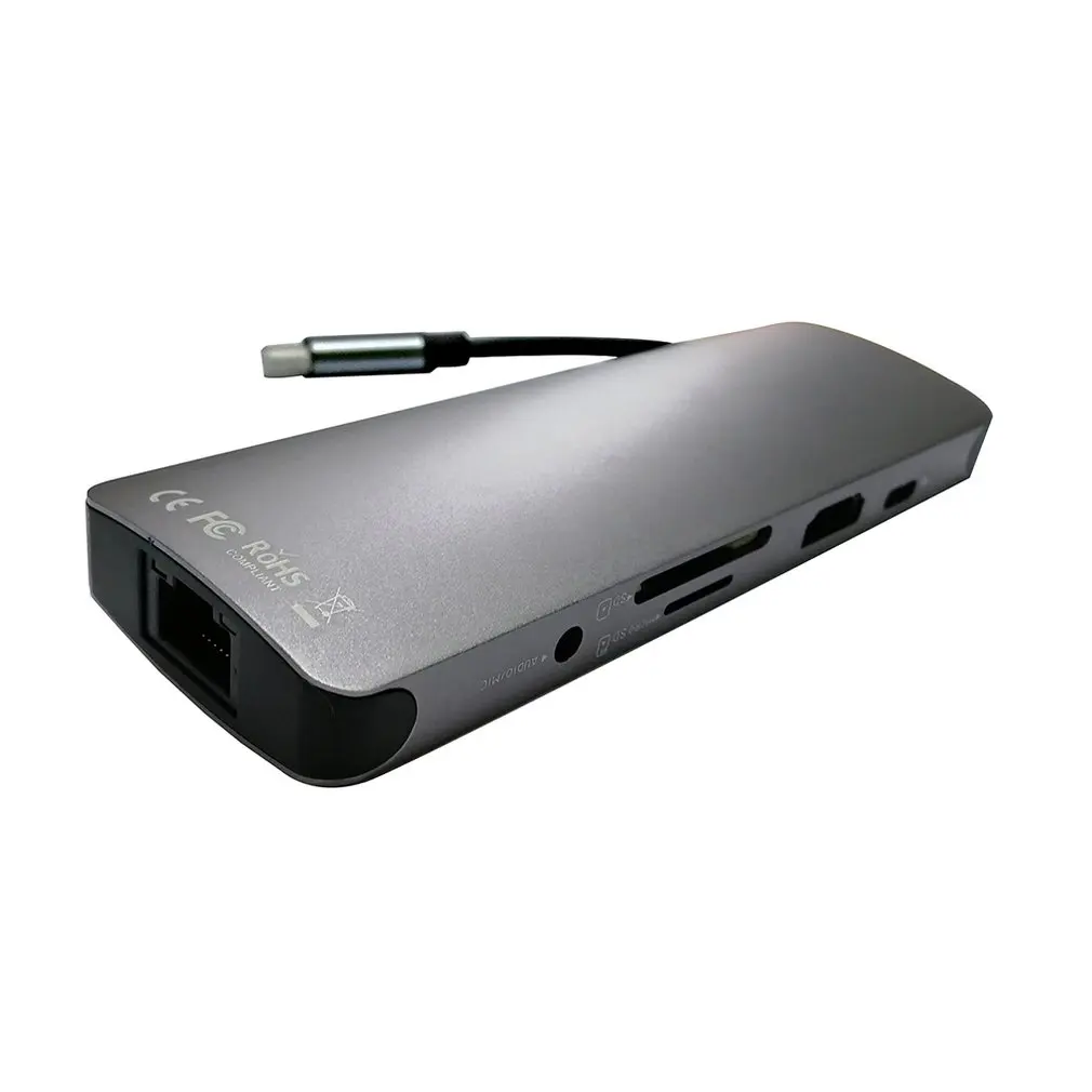 

Nine In One Mosible USB 3.1 Type-C Hub To HDMI Adapter 4K Network Card PD Fast Charging Docking Station Card Reader