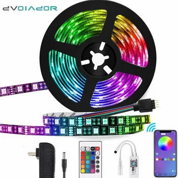 

WiFi LED Strip Light PCB Black RGB 5050 Flexible Ribbon fita led light strip RGB 5M 10M Tape Diode DC12V+WiFi Controller+Adapter