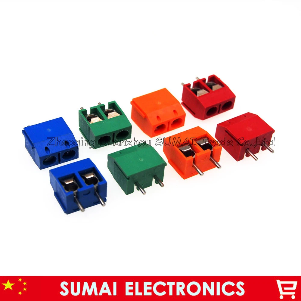 50pcs 2-Pin 5.0mm Circuit Board Terminal Terminal Block Circuit Board Wiring