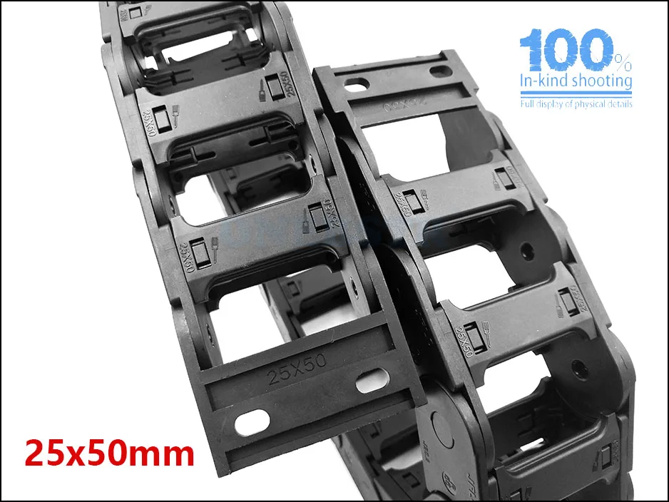 JFLO 1Meter 25x25 25x38 25x50 25x57 25x77mm Wire Carrier cable Drag chain Bridge type open of both side Towline Free shipping 23
