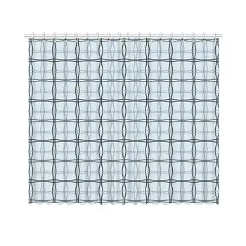 

Blue Decorative Curtain,Square Patterns with Wavy Lines Spring Picnic Inspired Image for Home Office,70" W x 98" H