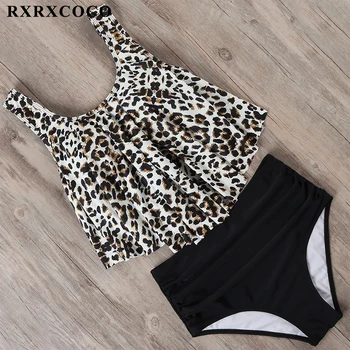 

RXRXCOCO Swimwear Women Ruffle Floral Swimsuit Woman High Waist Bikini Set Push Up Biquinis Bathing Women's Swimming Suit