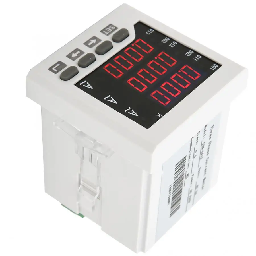 DTM-AA72 3 Phase Current Meter LED Digital Display Programmable Ammeter AC 5A Current Tester