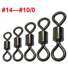 200 шт./лот рыболовный Поворотный шарнир#14-#10/0 нержавеющая сталь сверхмощный рыболовный разъем морские рыболовные принадлежности PESCA