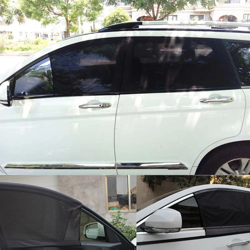 

Gauze Mesh Sun Visor Cover Cooler Auto Sunshade Cover Side Window Black Summer Driving