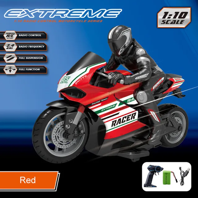 2.4GHz Remote Control stunt motorbike 25KM/H High Speed Drift Racing Motorcycle With High Power Motor Big Size Motorcar Gifts 2