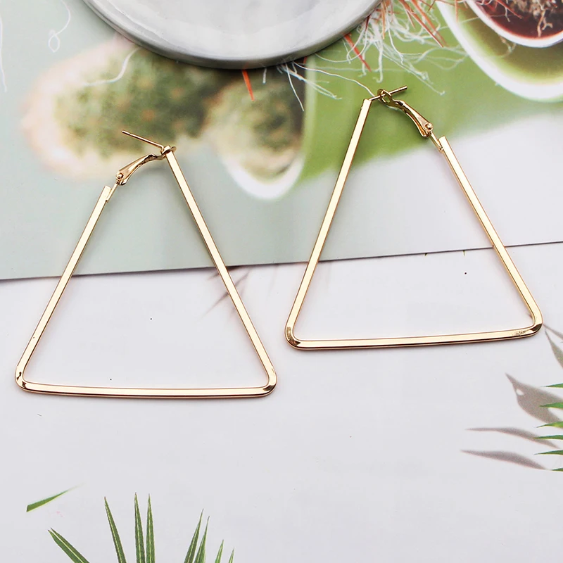 Fashion Korea Geometric Hoops Earring For Women Gold Color Punk Style Rings Women Earring Fashion Jewelry 2021 Trend,1 Pair