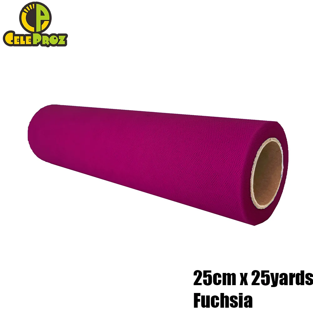 25CM FUCHSIA 25 см 25Y тюль сетка рулон Свадебная вечеринка органза Ткань Настольная дорожка Стул Sash DIY Ailse runner Лестницы украшения вечерние принадлежности - Цвет: 25CM FUCHSIA